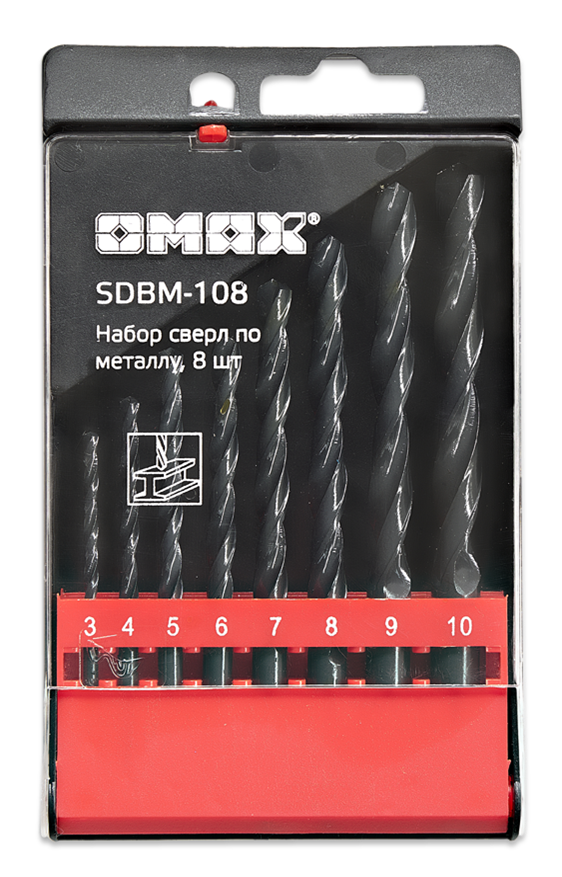 Набор Свёрл по металлу OMAX SDBM-108 (8 шт.)