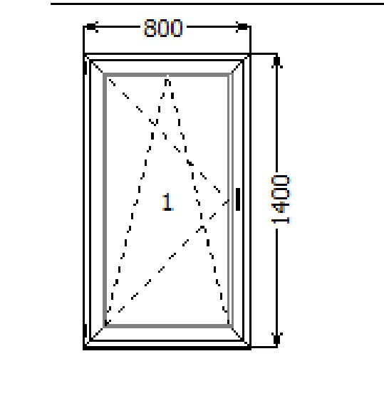 Металлопластиковое окно 800*1400
