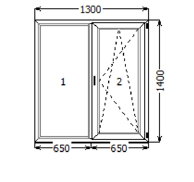 Металлопластиковое окно 1300*1400