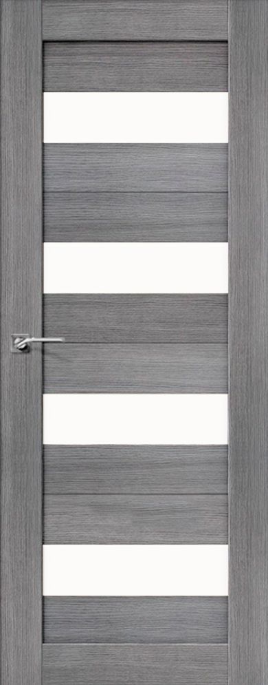 Дверное полотно царговое S14 темный орех рифленый, дуб дымчатый, 60, 70, 80 (Коллекция "ЦАРГОВЫЕ" в пленке ПВХ)
